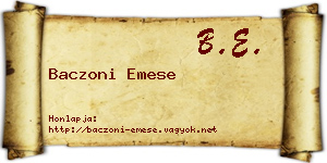 Baczoni Emese névjegykártya